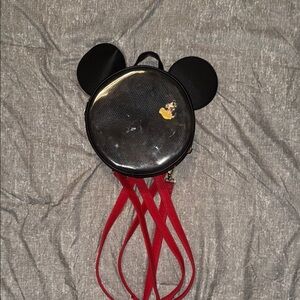 Pin displayed Mickey Mouse Backpack - Black and Red